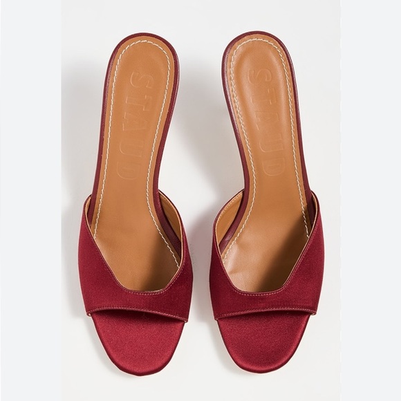 STAUD Shoes - NEW STAUD Burgundy Open-Toe Mules